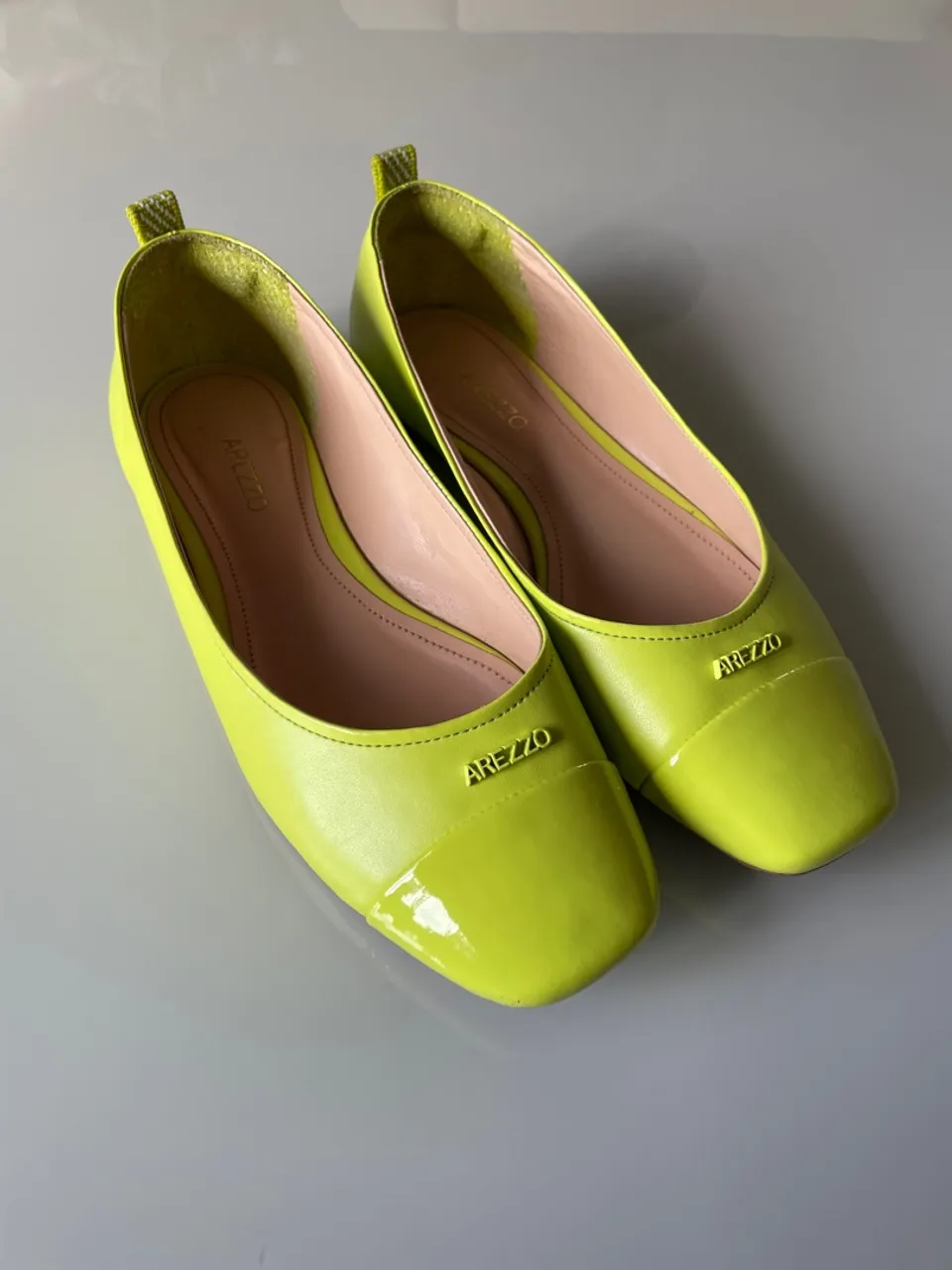 Sapatilha Arezzo Verde Bico Quadrado Verniz 37