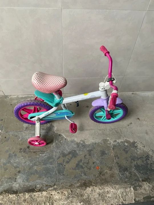 Bicicleta Infantil Caloi - Rosa e Lilás - Foto 2