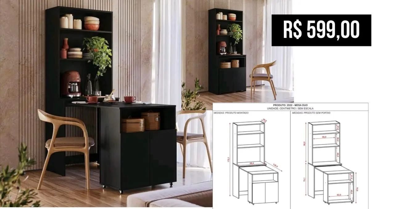 Mesa Escrivaninha com Nicho e Gaveta  - Foto 2