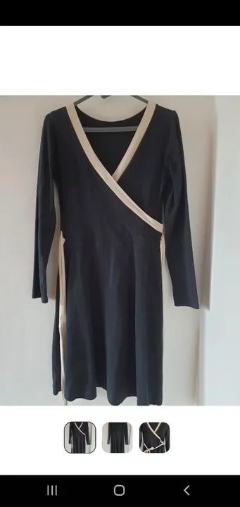Vestido Preto e creme