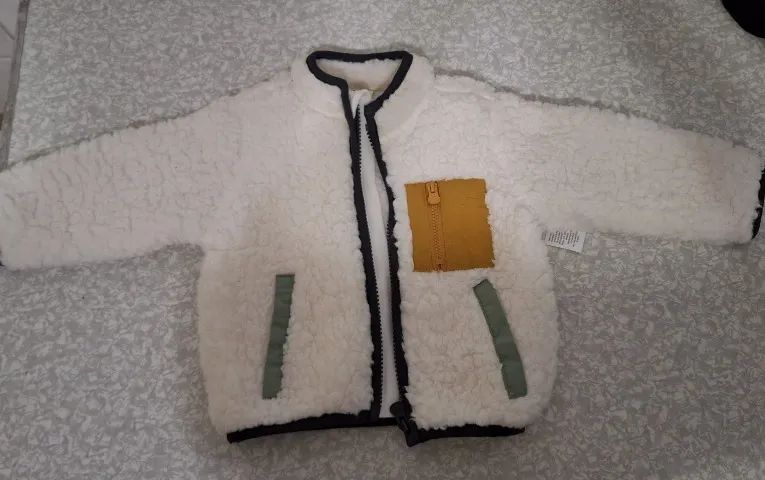 Casaco Infantil em Sherpa - tam 6 a 9 meses Bege - Foto 2