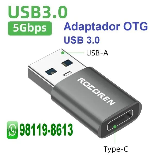 Adaptador Conector OTG Tipo USB 3.0 - Novo
