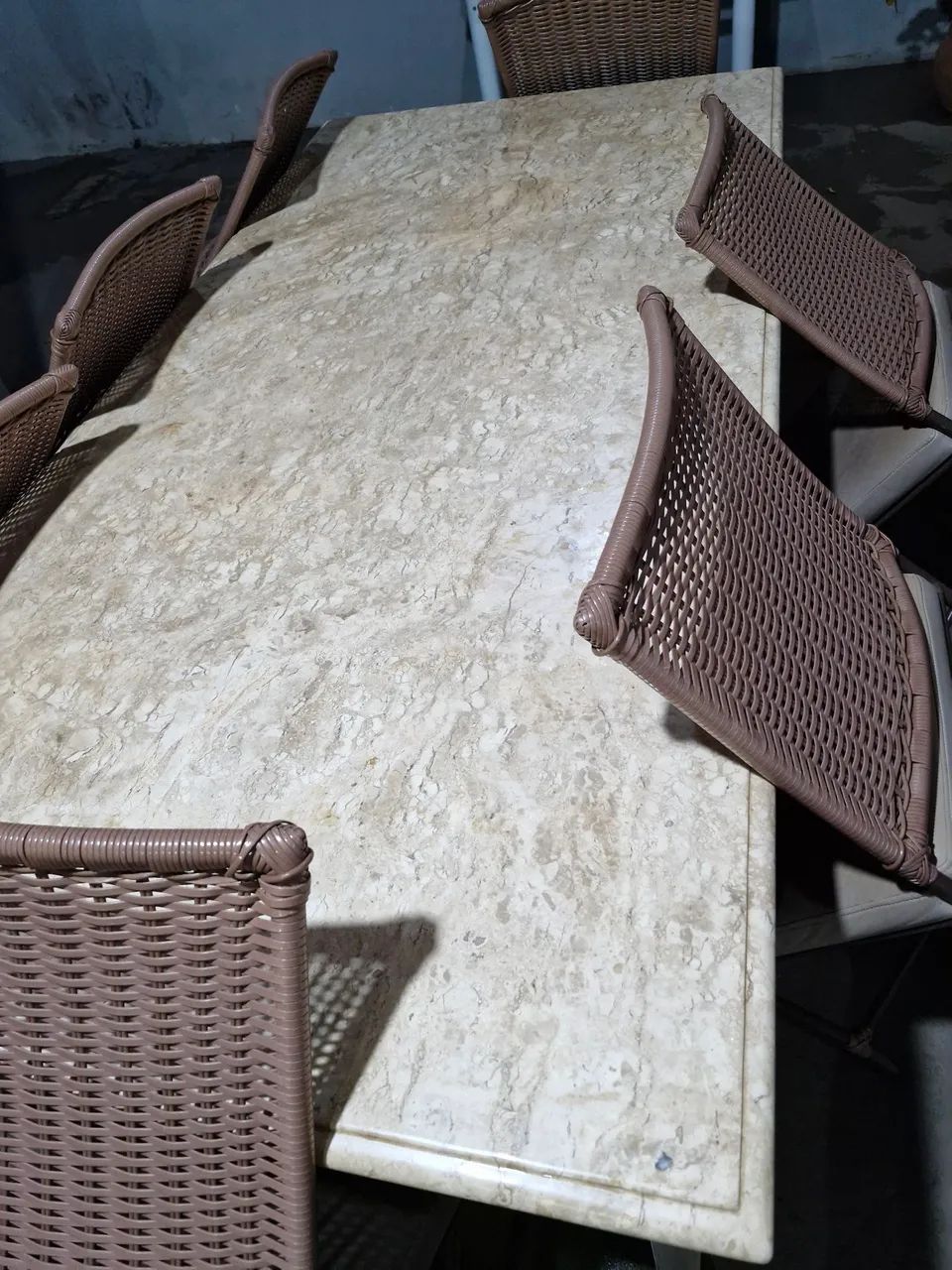 Mesa de Jantar com 8 Cadeiras mármore travertino - Foto 3