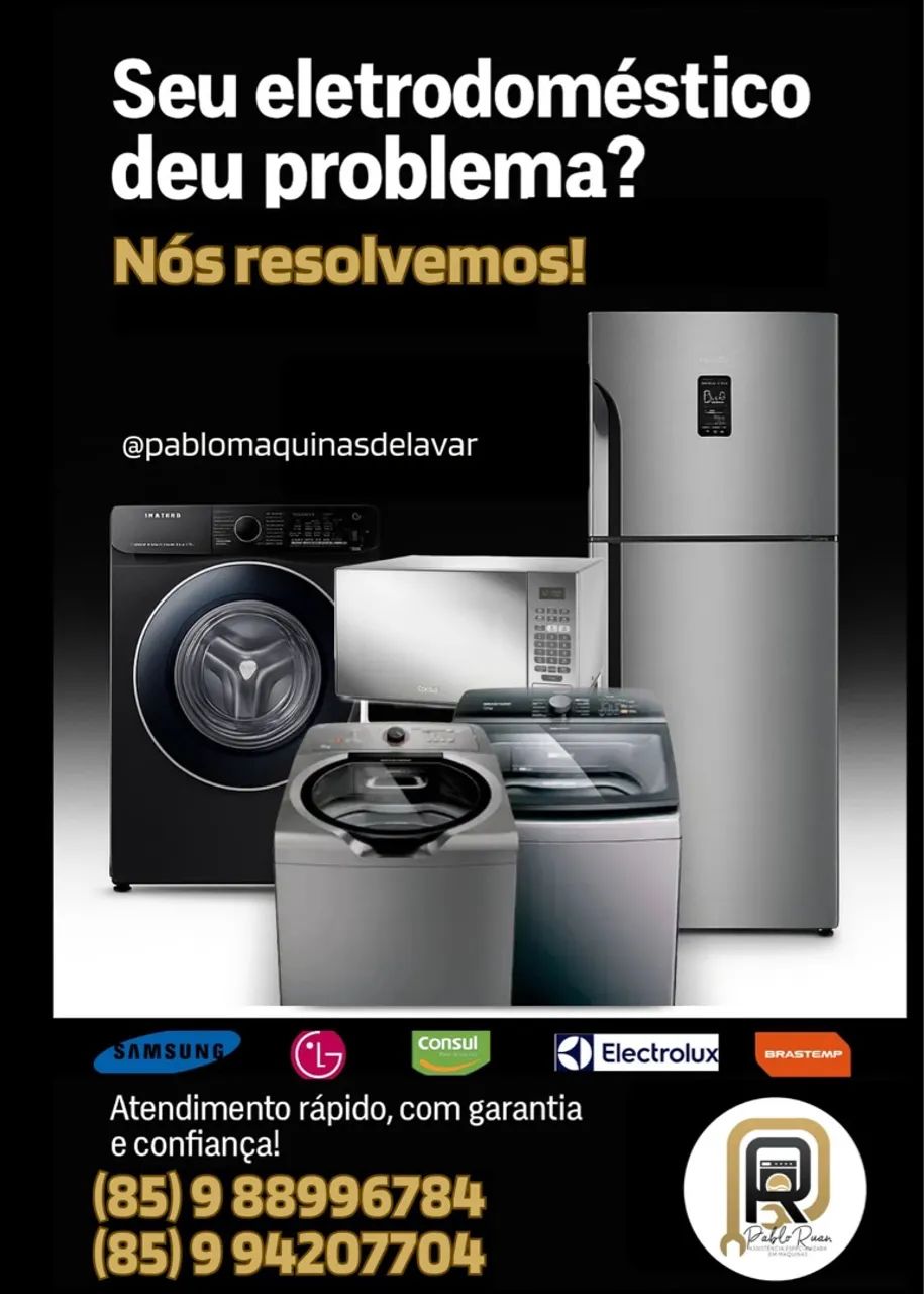 MÁQUINA DE LAVAR - LAVA E SECA - GELADEIRA- EM FORTALEZA COM GARANTIA 