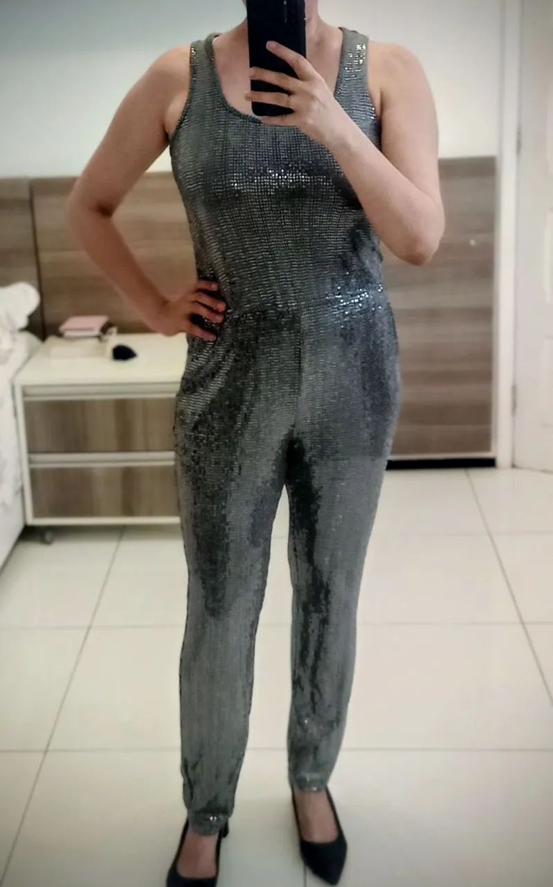 Macacão prateado em lurex.  - Foto 4