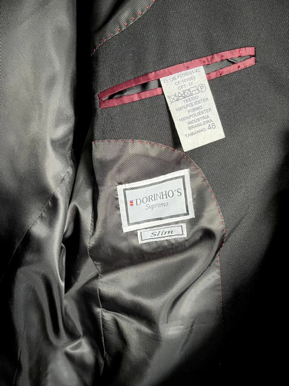 Terno Dourinhos Supremo Slim TAM 48 Preto Liso - Foto 3