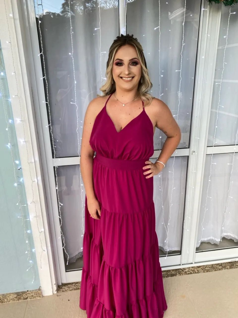 Vestido Longo Pink Elegante - Foto 3