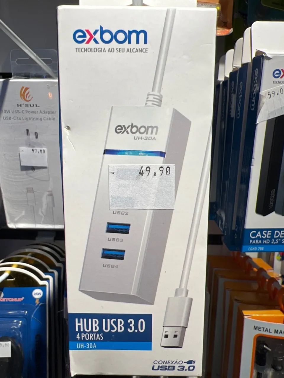 Hub USB 3.0 4 Portas Exbom UH-30A