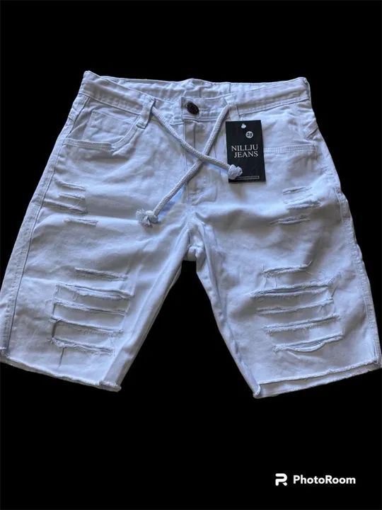 Shorts Jeans Desfiado Masculino - Foto 4