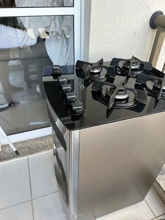  Fogão Consul 4 bocas - CFO4VAR com Mesa em Vidro - Inox