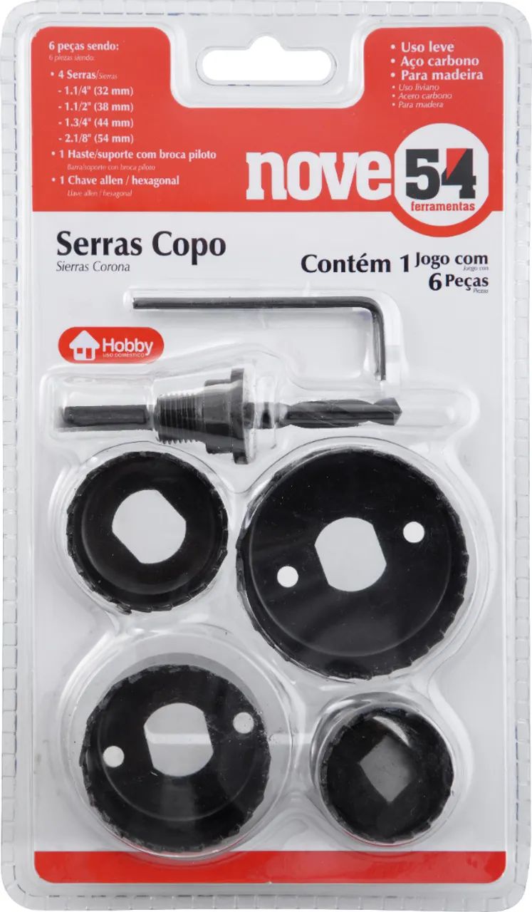 Jogo de serras copo, em aço carbono, com 6 peças, NOVE54  - Foto 2
