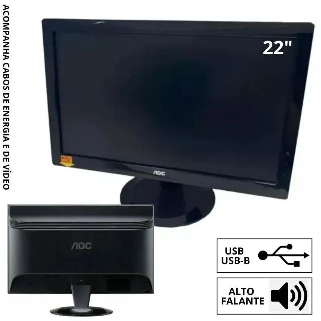 Monitor AOC Widescreen 22 Polegadas USB | 2236VWA - Foto 2