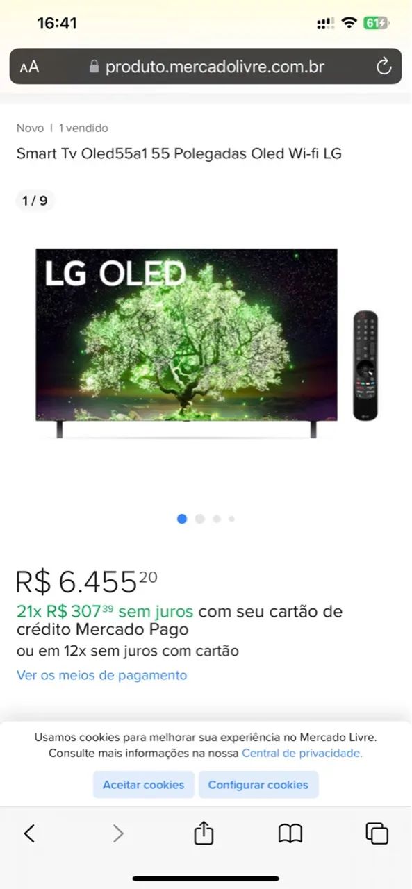 Smart TV LG OLED55a1 55 Polegadas OLED Wi-fi LG - TVs - Recreio dos ...