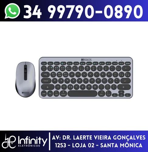 Kit Teclado e Mouse Sem Fio USB + Bluetooth ZenKeys HREBOS