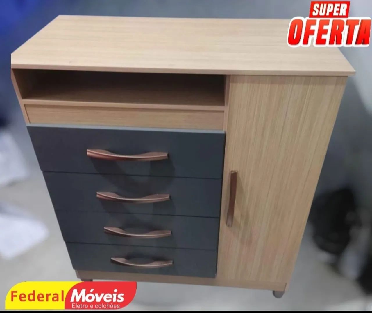 Cômoda 4 Gavetas e 1 Porta Nova - Compacta e Versátil! - Foto 2