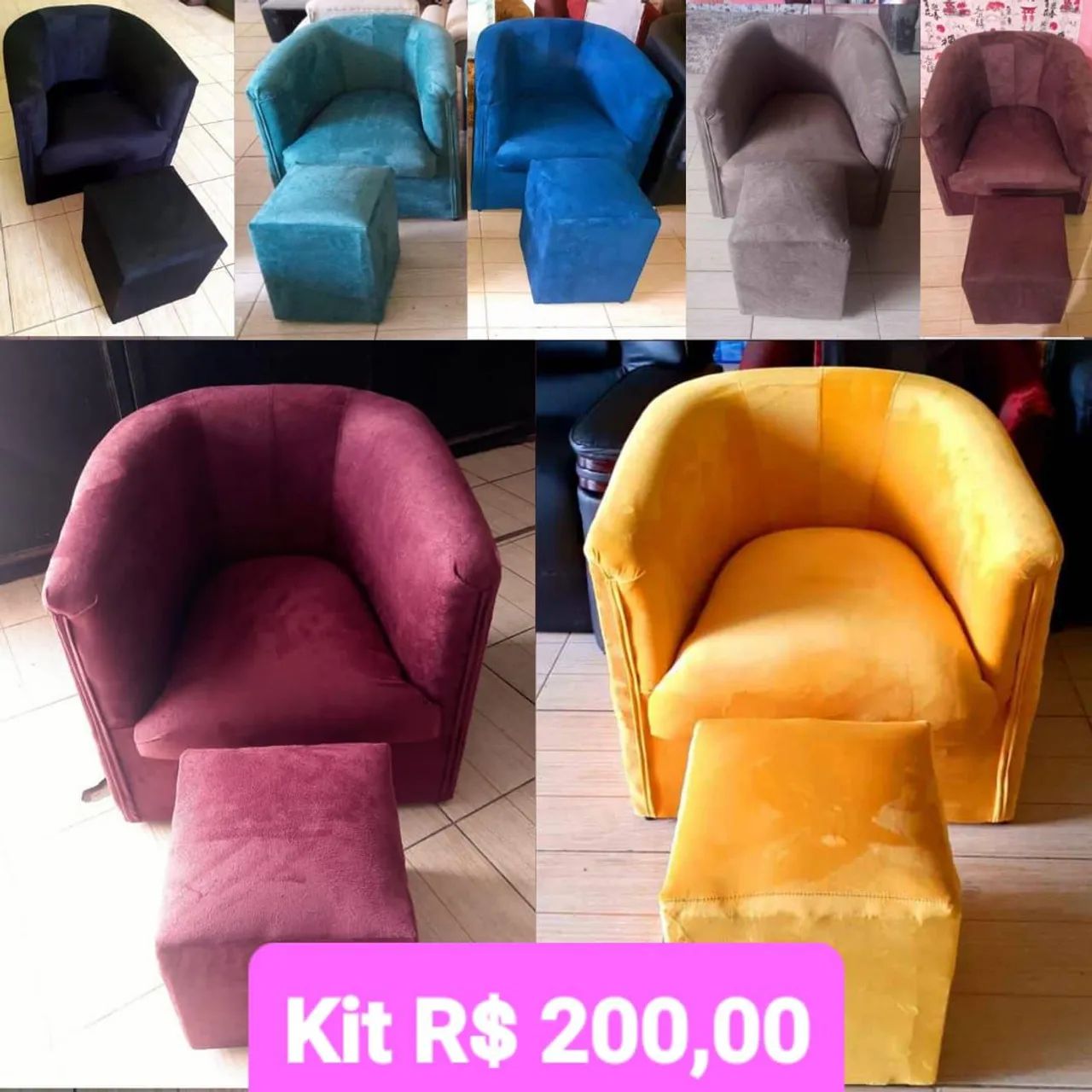 Poltrona 1 lugar com puff - Kit R$ 200,00