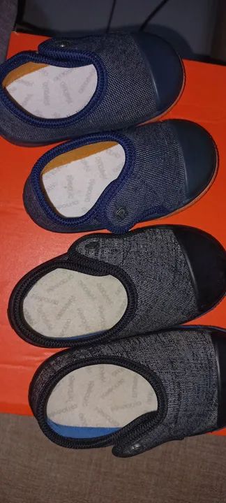 Sapatinhos Bebê  Pimpolho- 2 pares - Azul e preto 