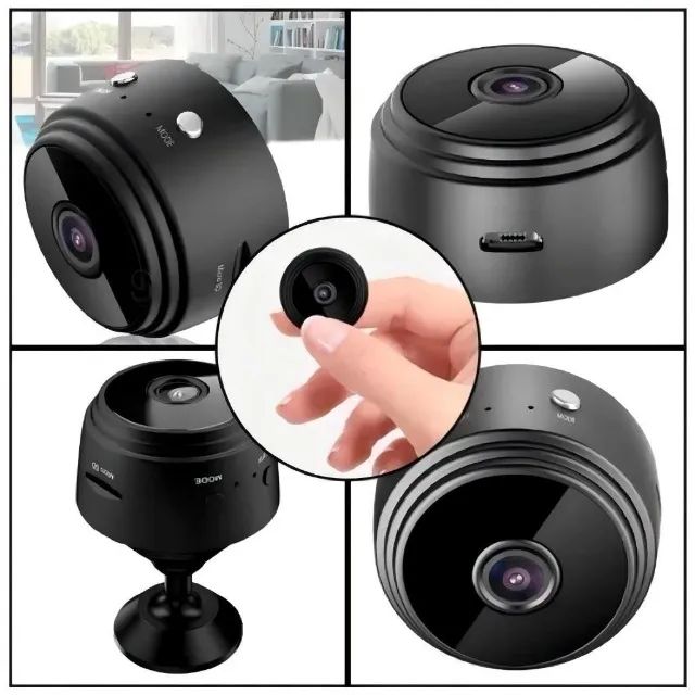 Câmera A9 Mini HD com Sensor de Presença Wi-Fi 110V e Suporte para Encaixe - Foto 4