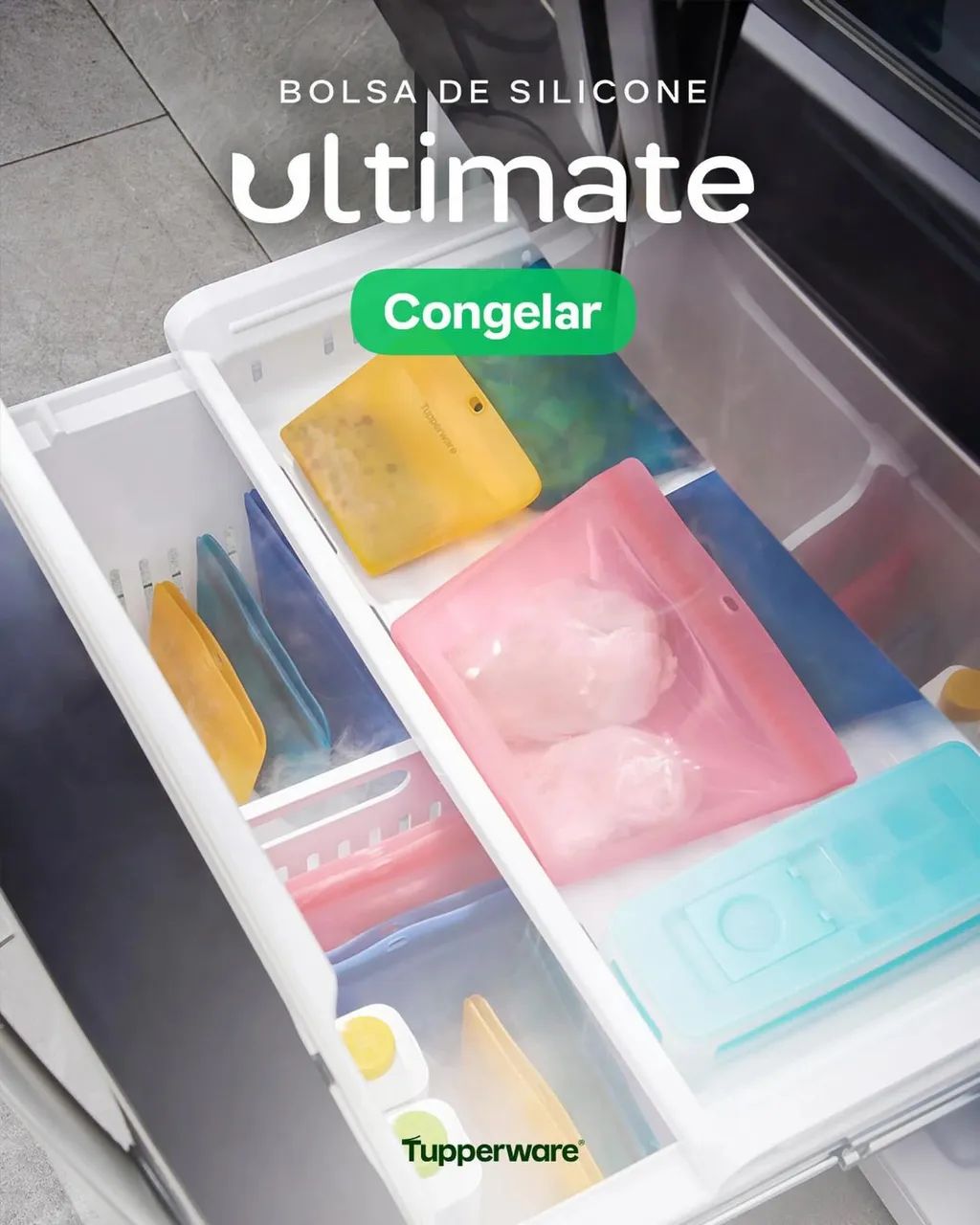 Kit 04 Bolsas de Silicone Multiuso Ultimate Tupperware - Foto 4