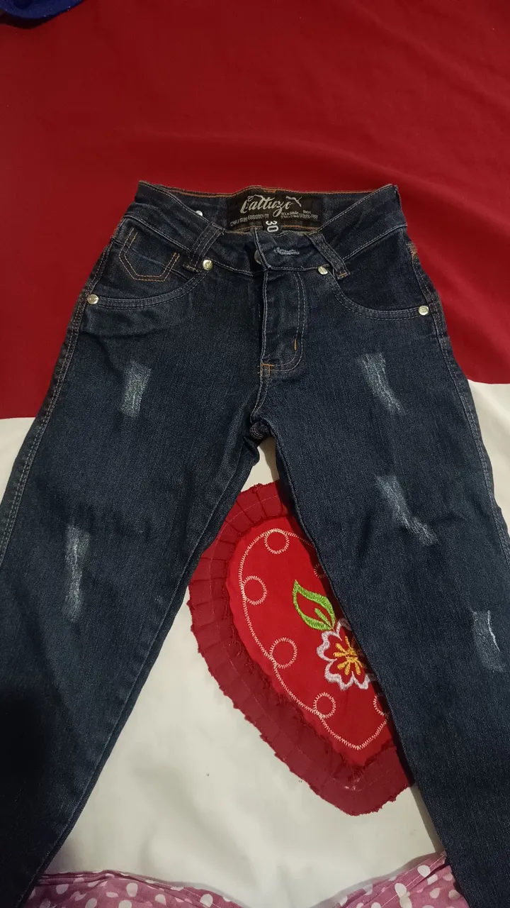 Calça Jeans masculina infantil Destroyed - CATTUZO tamanho 30