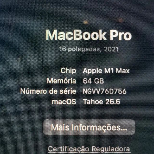 MACBOOK PRO 16" M1 MAX 64GB/1TB - 24GPU - 218C - 82% - Foto 4