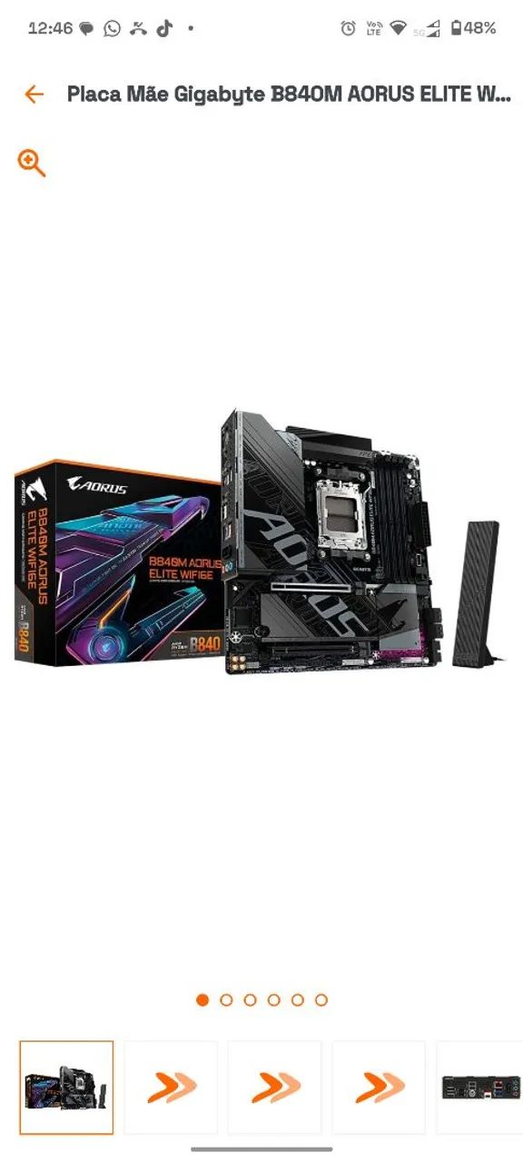 Kit placa mãe fonte e Walter cooler  e SSD 500gb - Foto 2