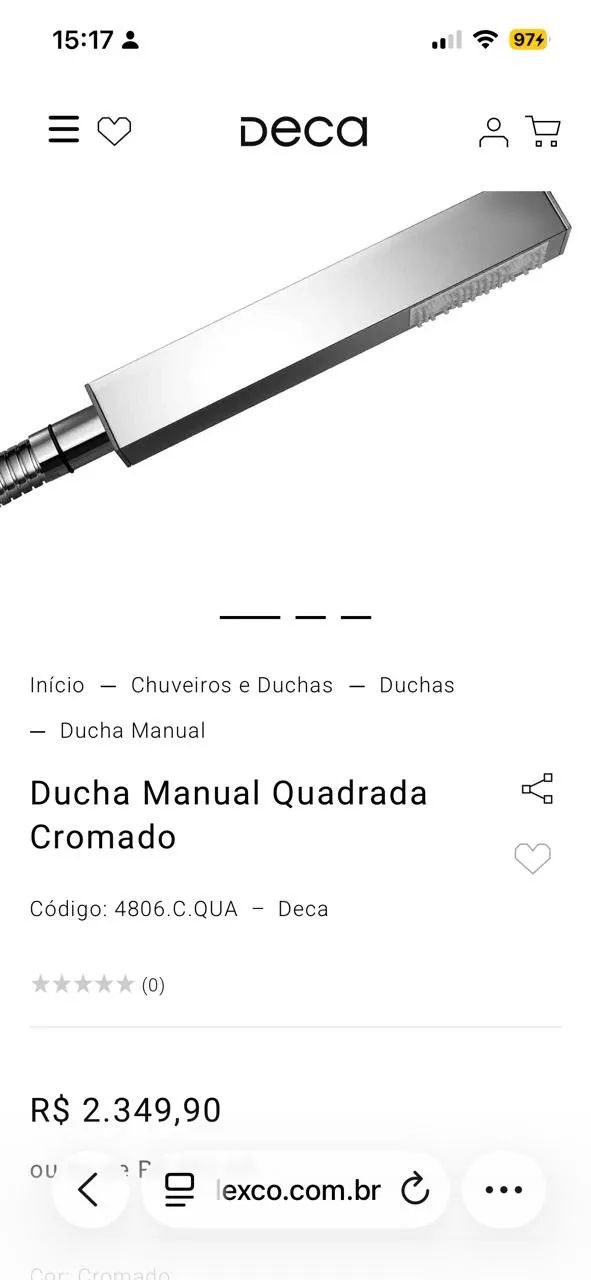 Ducha Deca quadrada cromada - Foto 3
