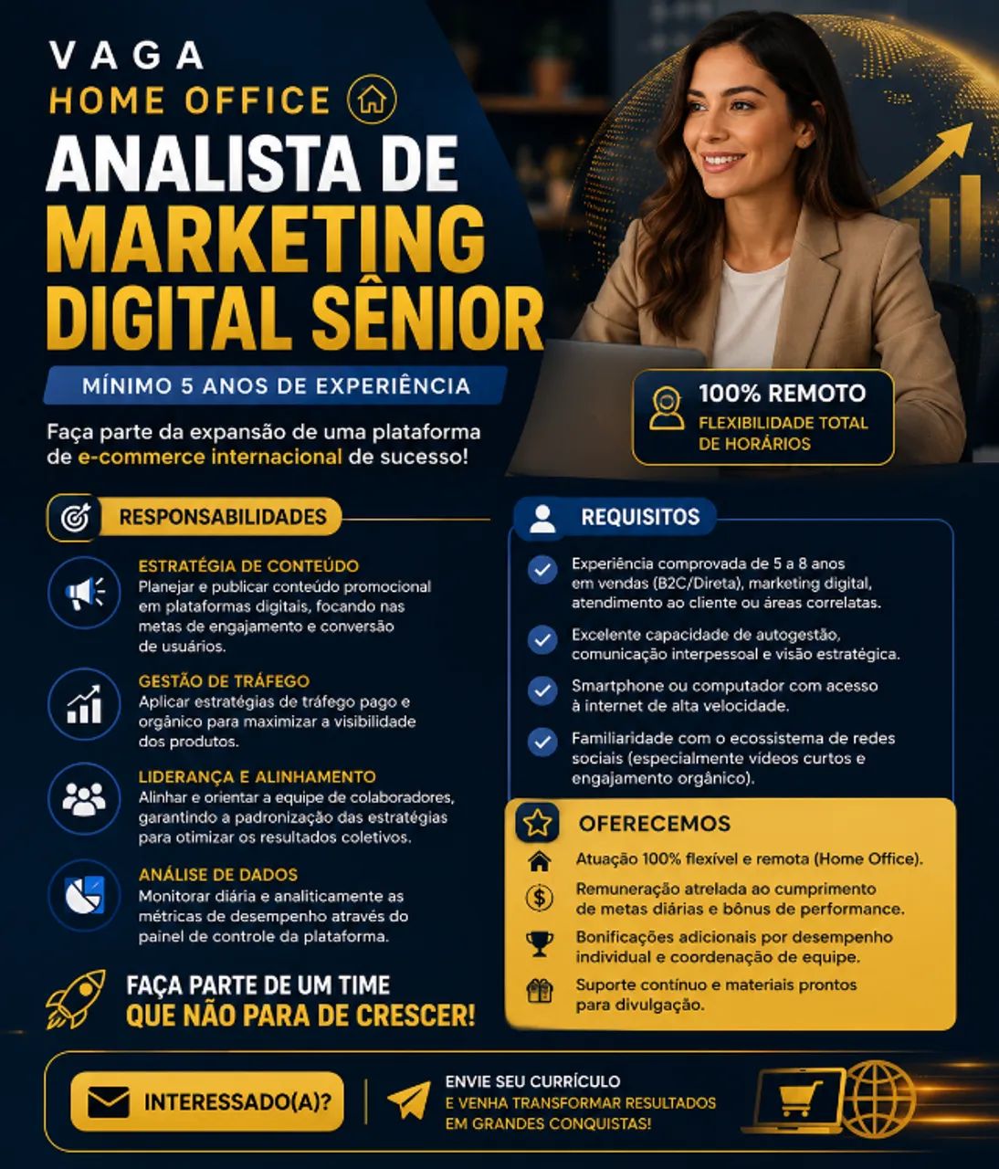 Analista de Marketing Digital Sênior (Home Office - Mínimo 5 anos de experiência)