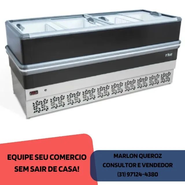 Ilha de Congelados 2M Vidro Reto Polar Nova