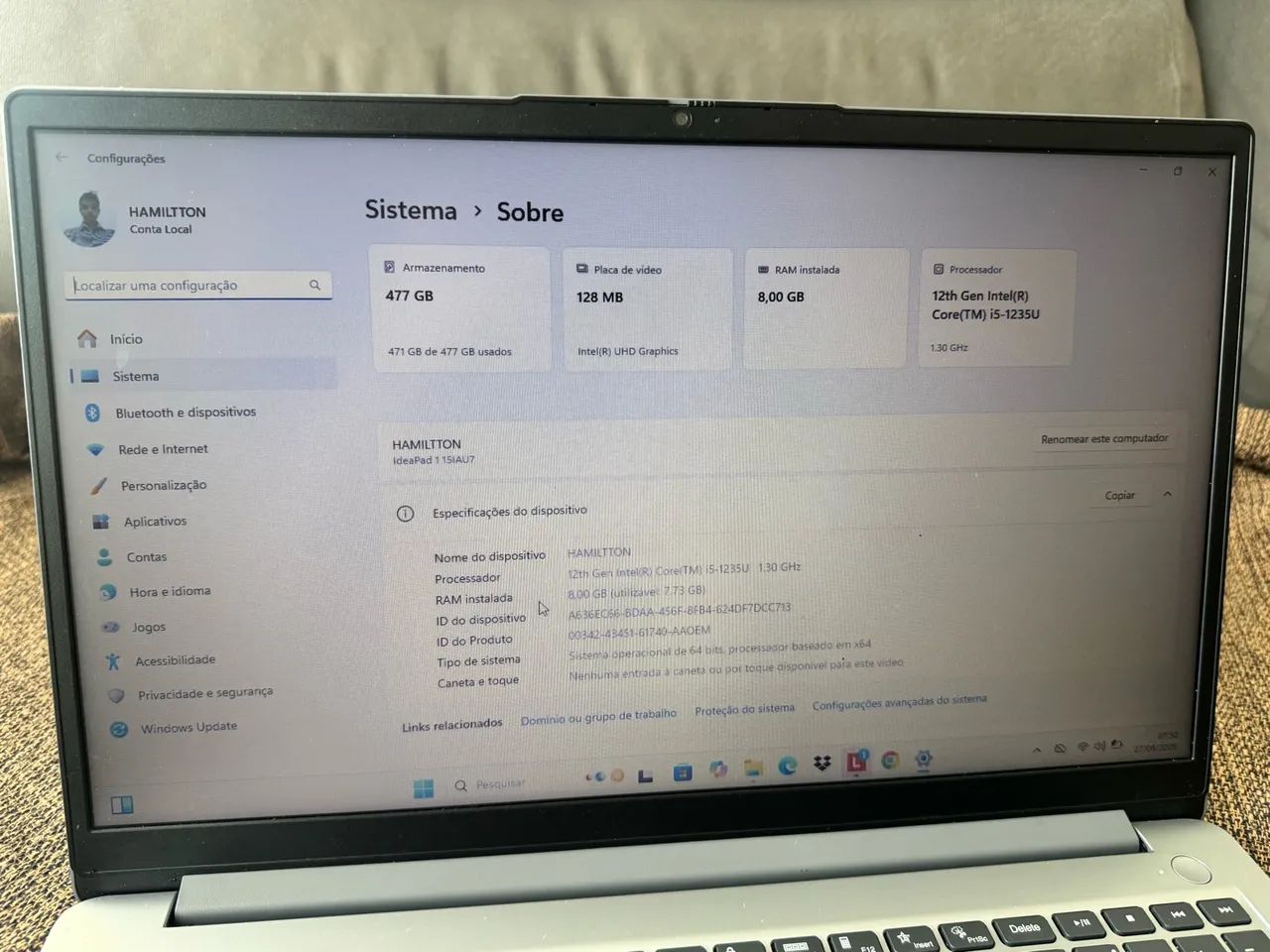 Notebook Lenovo i5 8gb SSD 512 gb - Foto 4