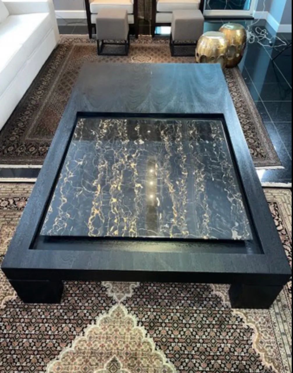 Mesa de centro artefacto com pedra de mármore imperial black  - Foto 3