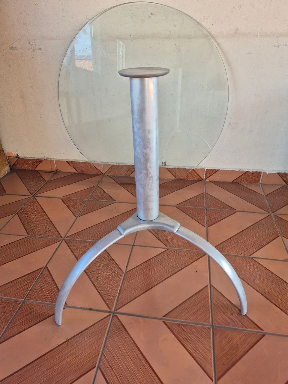 Tampo de mesa vidro com suporte 