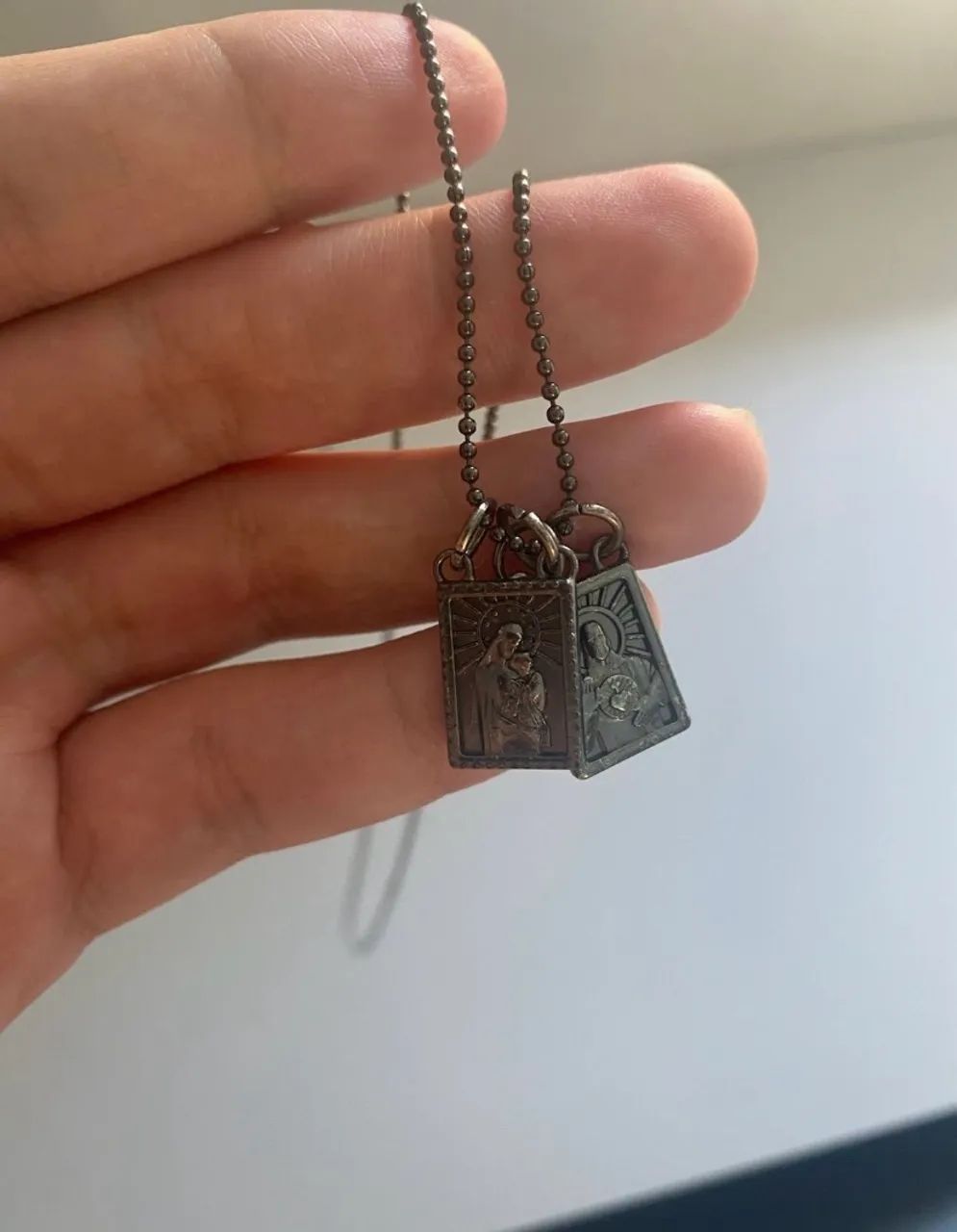 Escapulário religioso de aço  - Foto 3