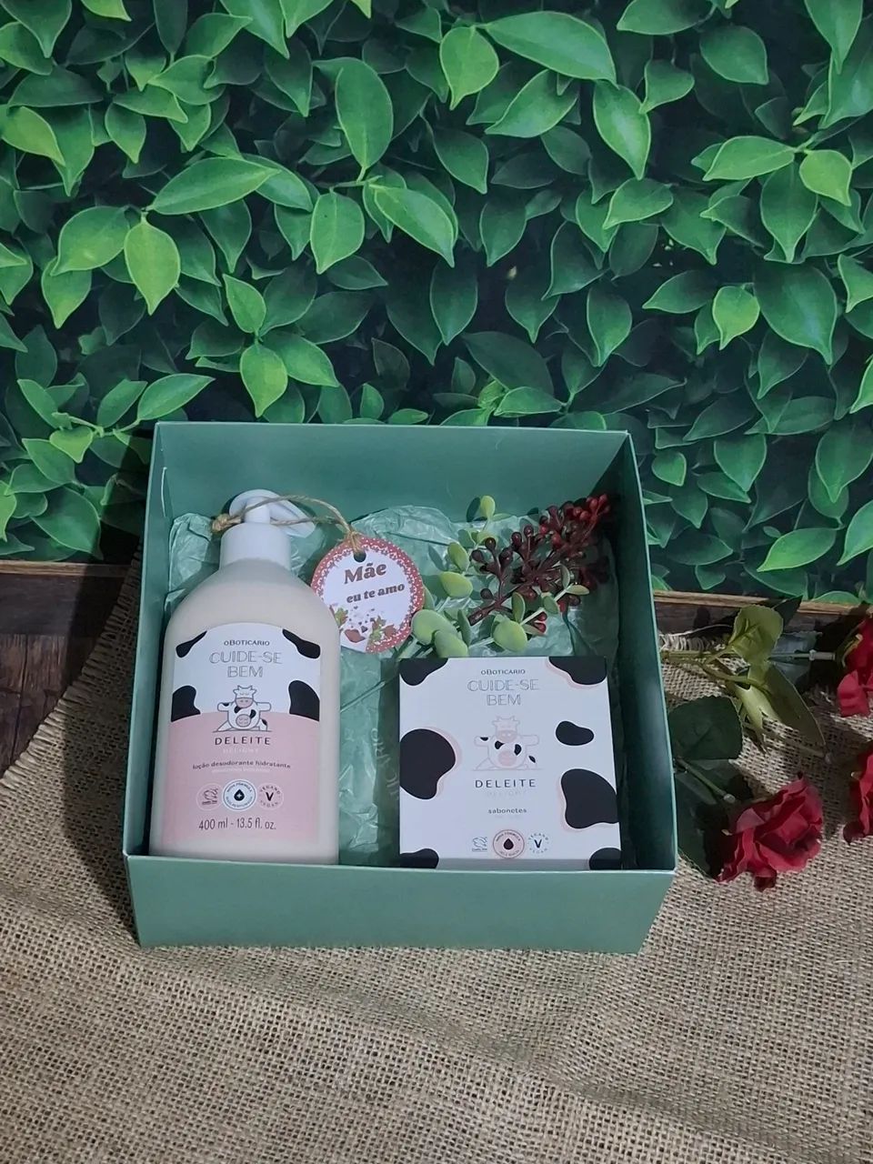 Kit de presente para mães, com hidratante e sabonete O Boticário