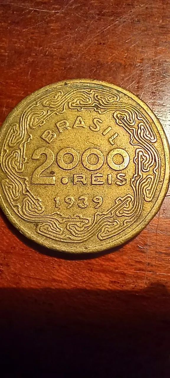 moeda Brasil 2000 réis 1939. rara numismática