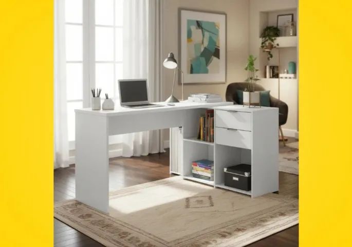 Mesa de Escritório em L e Reta65704316181761121