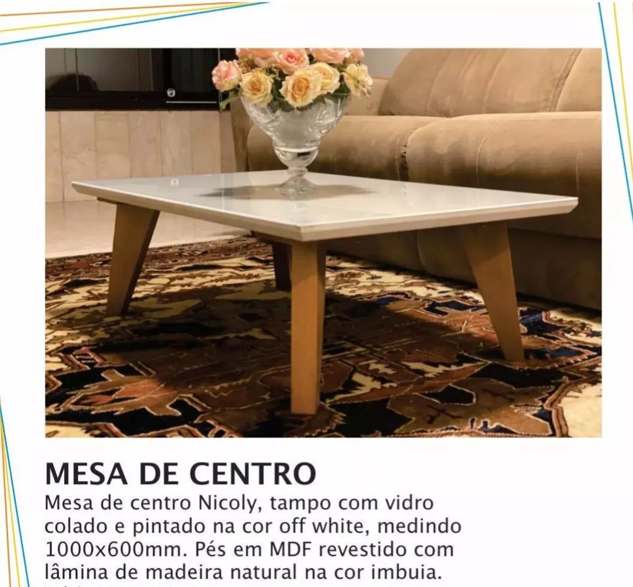 Mesa de centro 1000x600mm
