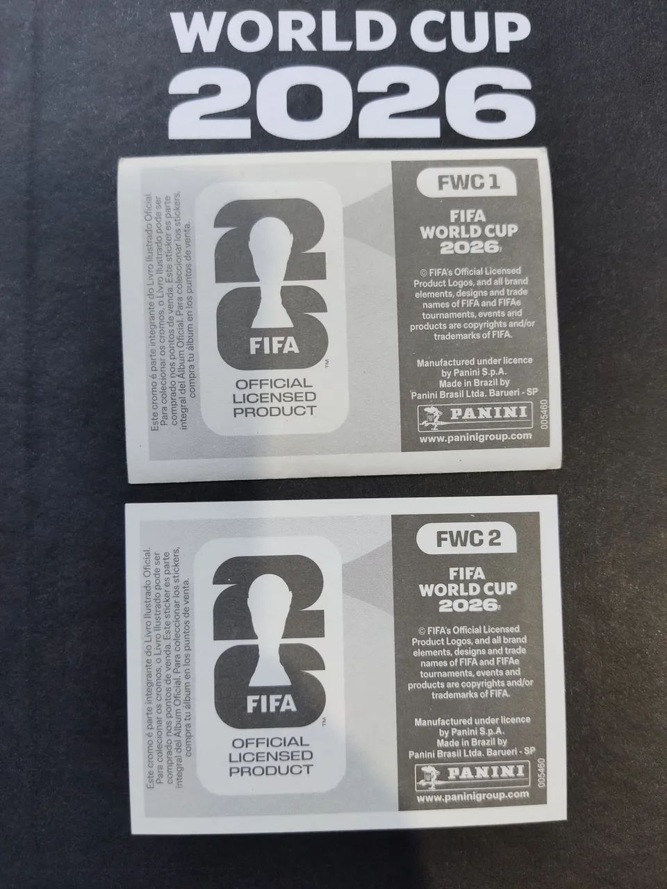 Figurinhas FWC 1 e FWC 2 - Taça da copa - Foto 2