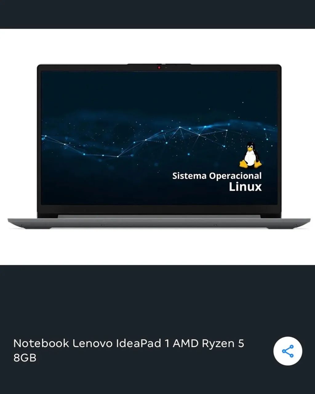 Notebook Lenovo IdeaPad 1 AMD Ryzen 5 8GB - Foto 2