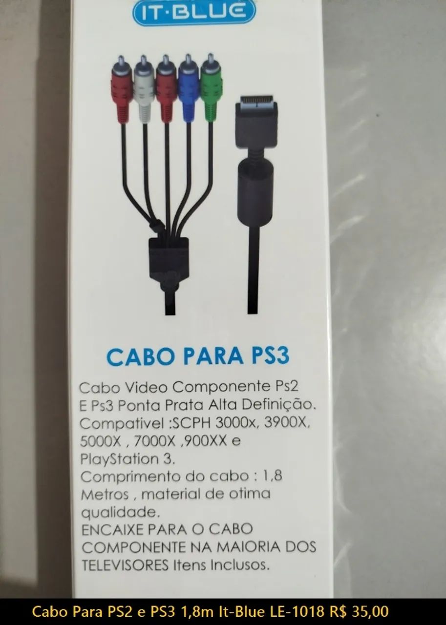 Cabo Para PS2 e PS3 1,8m It-Blue LE-1018 - Foto 2