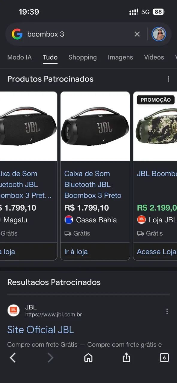 Caixa bombom JBL 3 