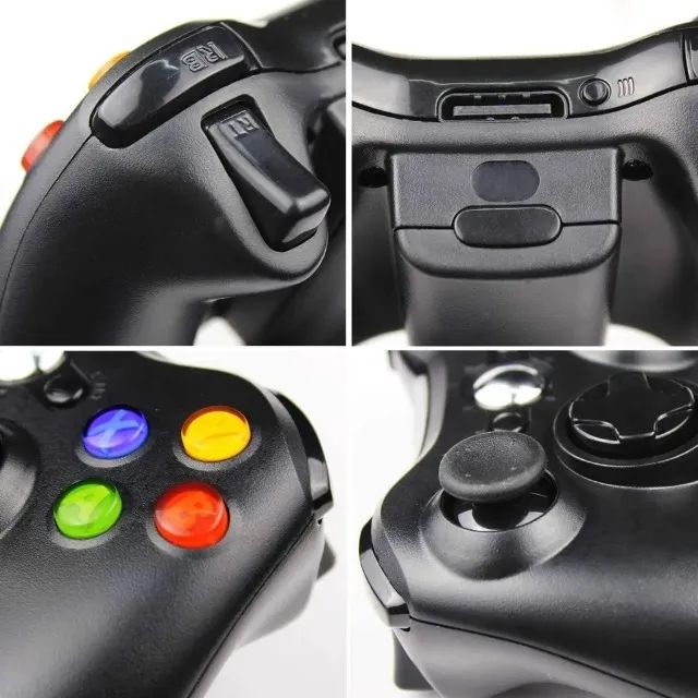 Controle Sem Fio 2.4GHz com Vibração para Xbox 360, PC e Android - Wireless com Pilhas AA 
