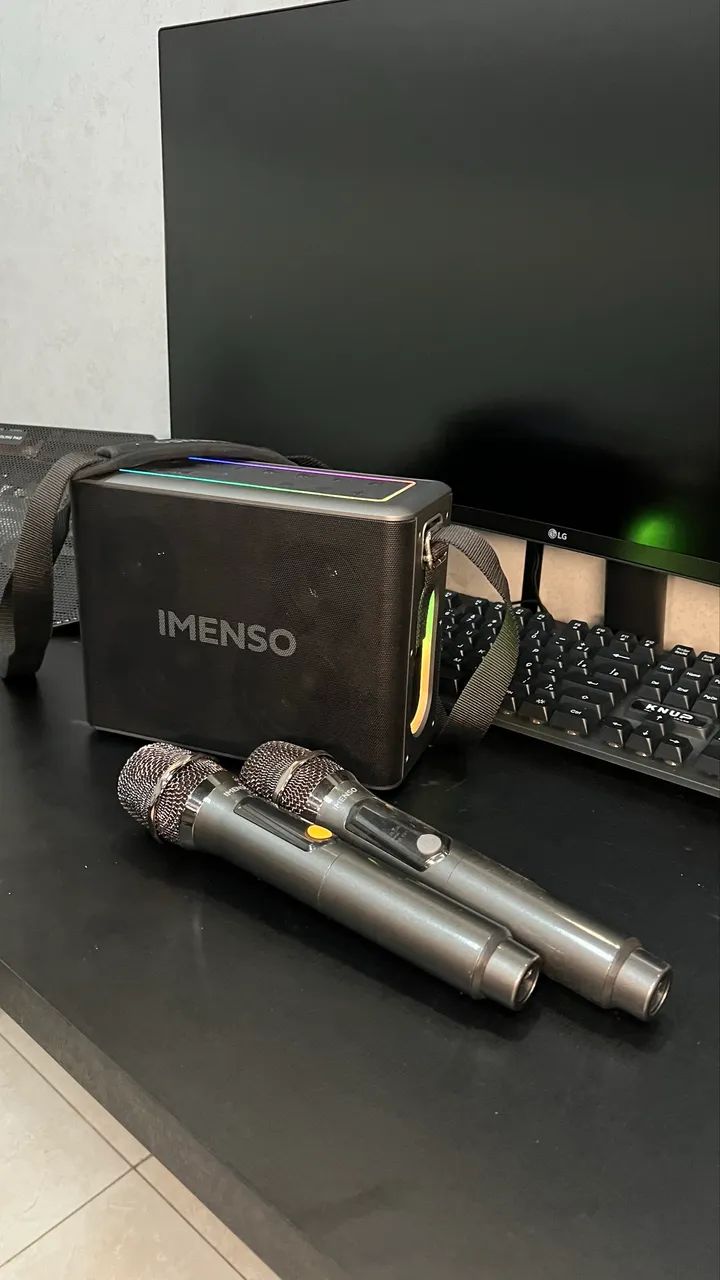 Caixa de Som Bluetooth Imenso X32 com 2 Microfones Sem Fio