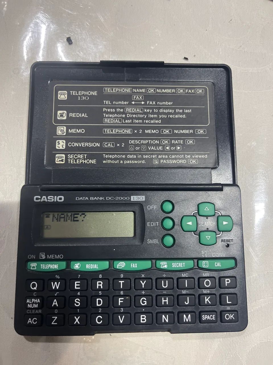 Casio Data Bank DC-2000 130 - Agenda Eletrônica Vintage Anos 90 - Funcionando