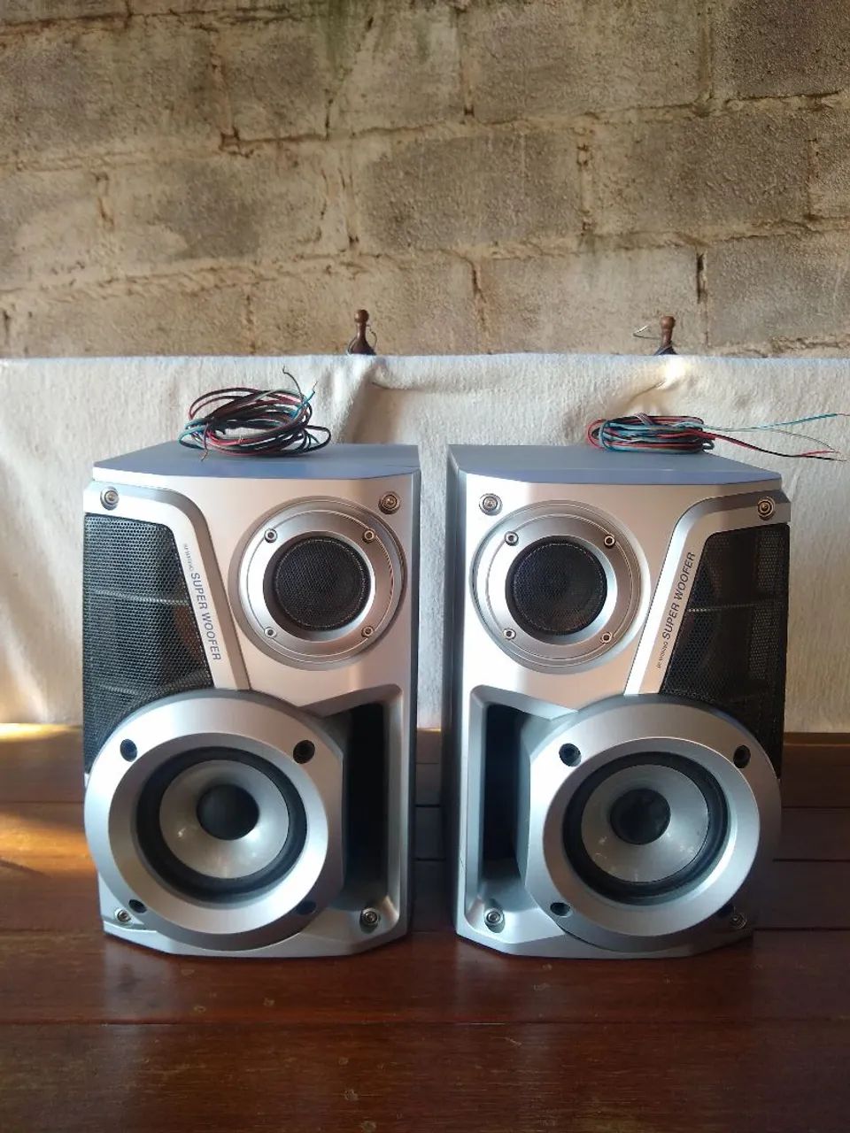 Par de Caixas Panasonic Super Woofer Antigus