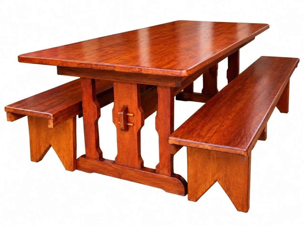 Vendo Mesa e Bancos em Madeira - Foto 2