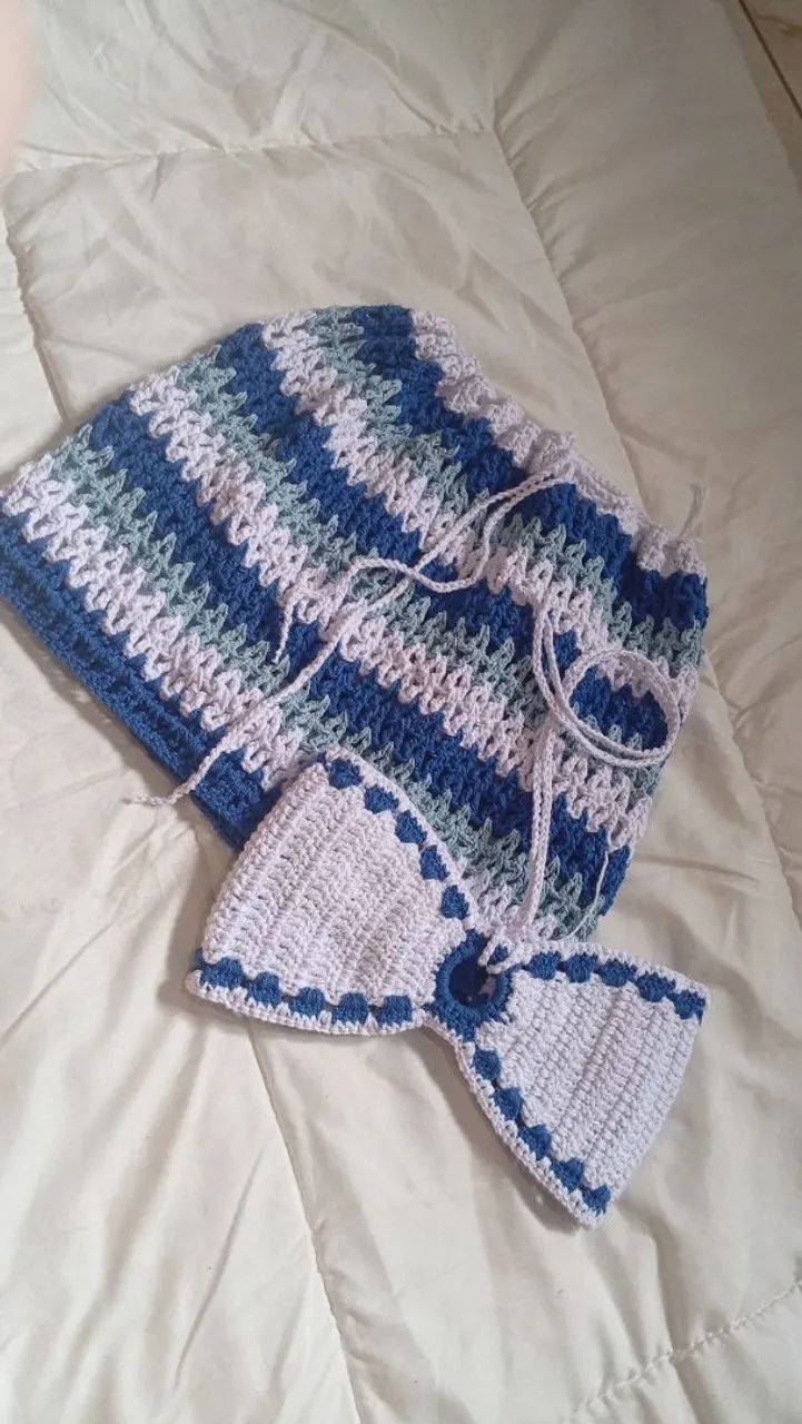 Conjunto de Crochê Artesanal - Top + Saia (Sob Encomenda) - Foto 2