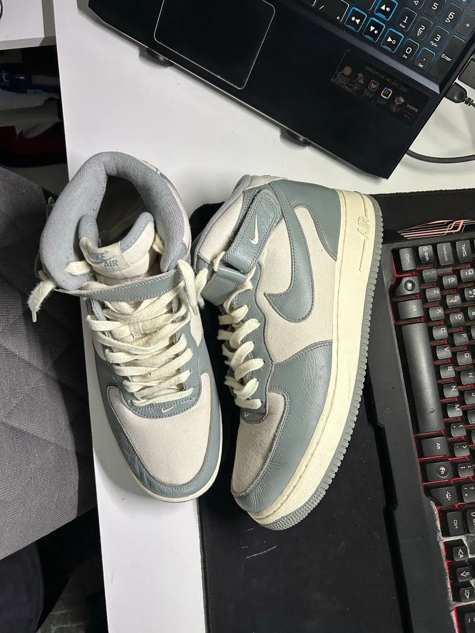 Nike Air Force 1 Mid Original Cinza  - Foto 3