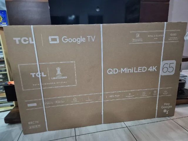 Smart TV TCL 65 Polegadas QLED Mini LED 4K C7K WiFi Bluetooth Google TV 4 HDMI 144Hz HDR10