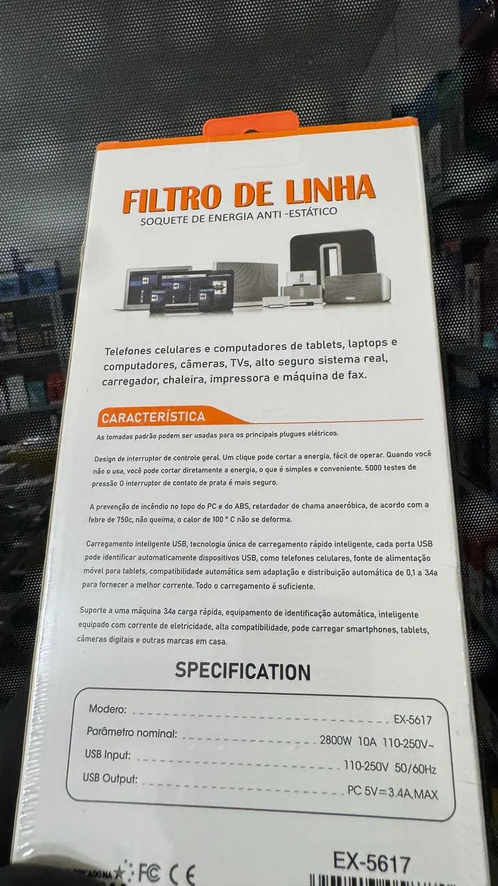 Filtro de Linha 10 Tomadas + Entradas USB/USB-C- 2800W Turbo - Foto 2